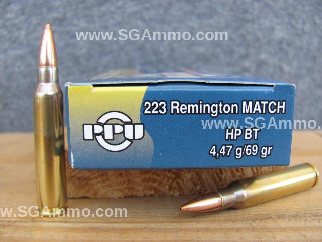 1000 Round Case - 223 Rem 69 Grain HPBT Match Prvi Partizan Ammo - PP57 or PPM2231